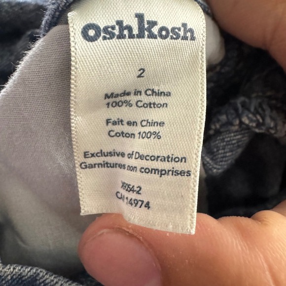 OshKosh Bgosh Denim Overalls Dress Girls Size 2 Vestbak Vintage. - Picture 5 of 7